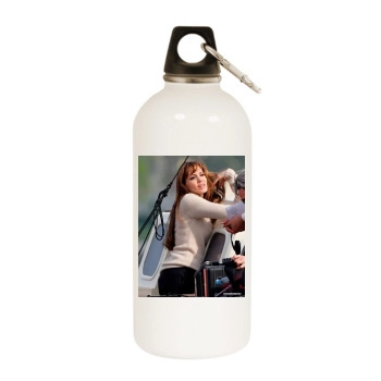 Angelina Jolie White Water Bottle With Carabiner