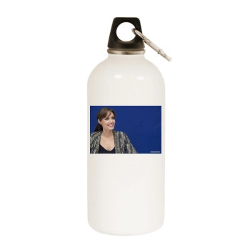 Angelina Jolie White Water Bottle With Carabiner