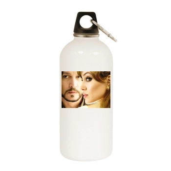 Angelina Jolie White Water Bottle With Carabiner