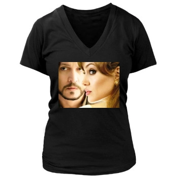 Angelina Jolie Women's Deep V-Neck TShirt