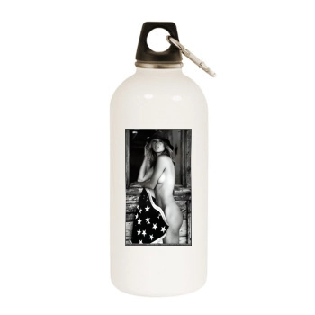 Cameron Richardson White Water Bottle With Carabiner