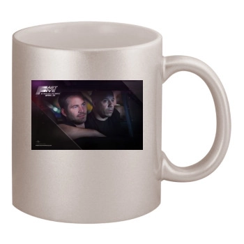 Fast Five 11oz Metallic Silver Mug