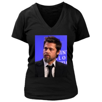 Brad Pitt Women's Deep V-Neck TShirt