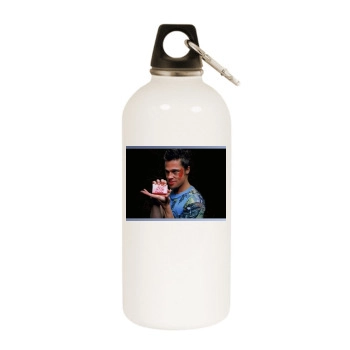 Brad Pitt White Water Bottle With Carabiner