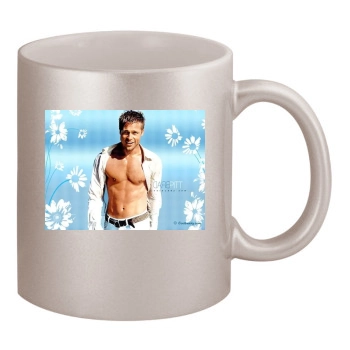 Brad Pitt 11oz Metallic Silver Mug