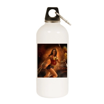 Bridget Regan White Water Bottle With Carabiner