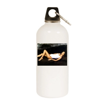 Christy Turlington White Water Bottle With Carabiner