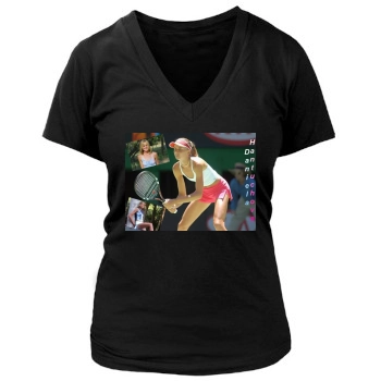 Daniela Hantuchova Women's Deep V-Neck TShirt