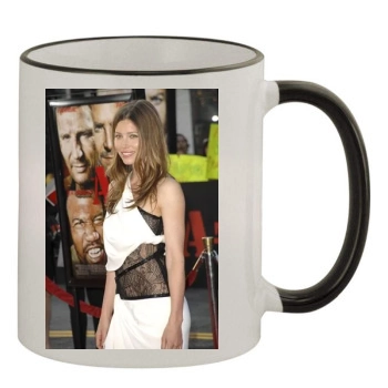 Jessica Biel 11oz Colored Rim & Handle Mug