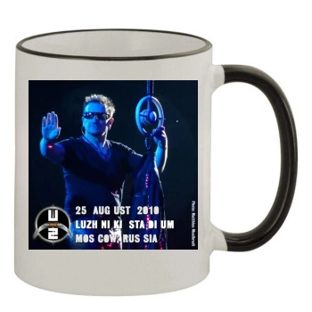 U2 11oz Colored Rim & Handle Mug