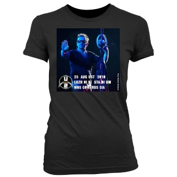 U2 Women's Junior Cut Crewneck T-Shirt