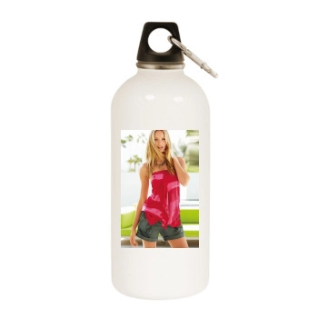 Candice Swanepoel White Water Bottle With Carabiner