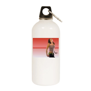 Cat Deeley White Water Bottle With Carabiner