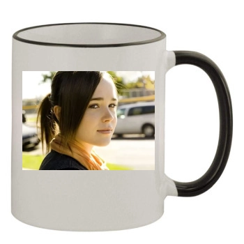 Ellen Page 11oz Colored Rim & Handle Mug