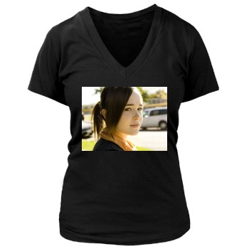 Ellen Page Women's Deep V-Neck TShirt