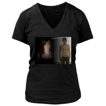 Ellen Page Women's Deep V-Neck TShirt