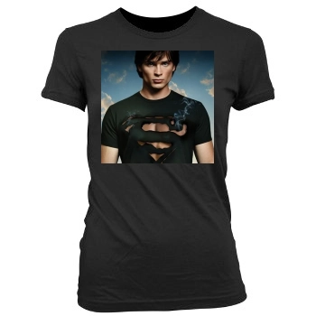 Tom Welling Women's Junior Cut Crewneck T-Shirt