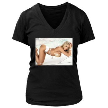 Briana Banks Women's Deep V-Neck TShirt