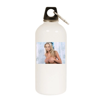 Briana Banks White Water Bottle With Carabiner