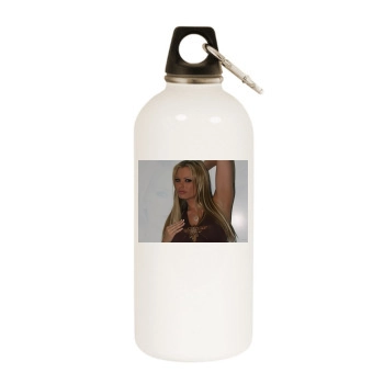 Briana Banks White Water Bottle With Carabiner