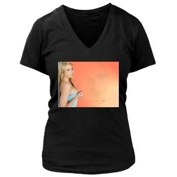 Briana Banks Women's Deep V-Neck TShirt