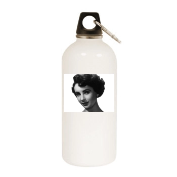 Elizabeth Taylor White Water Bottle With Carabiner