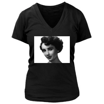 Elizabeth Taylor Women's Deep V-Neck TShirt