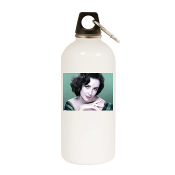 Elizabeth Taylor White Water Bottle With Carabiner