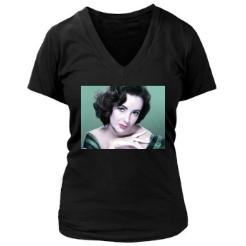 Elizabeth Taylor Women's Deep V-Neck TShirt