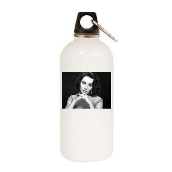 Elizabeth Taylor White Water Bottle With Carabiner