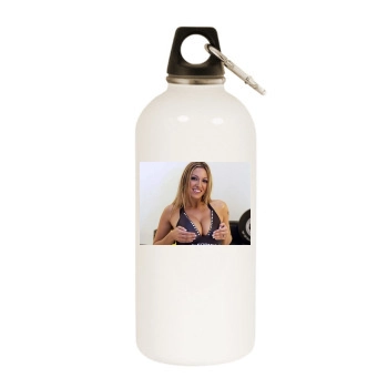Jodie Marsh White Water Bottle With Carabiner