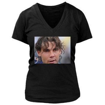 Rafael Nadal Women's Deep V-Neck TShirt