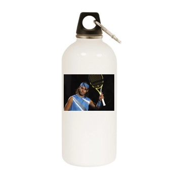 Rafael Nadal White Water Bottle With Carabiner