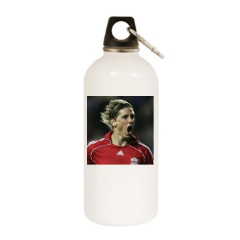 Fernando Torres White Water Bottle With Carabiner