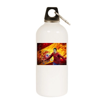 Fernando Torres White Water Bottle With Carabiner