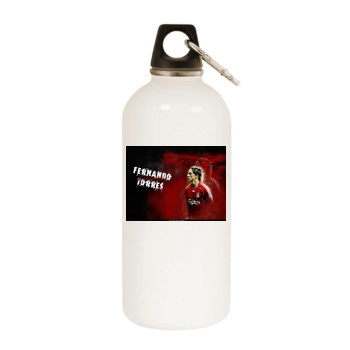 Fernando Torres White Water Bottle With Carabiner