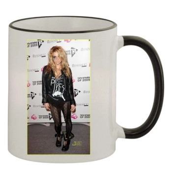 Kesha 11oz Colored Rim & Handle Mug