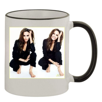 Angelina Jolie 11oz Colored Rim & Handle Mug