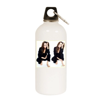 Angelina Jolie White Water Bottle With Carabiner