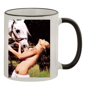 Angelina Jolie 11oz Colored Rim & Handle Mug