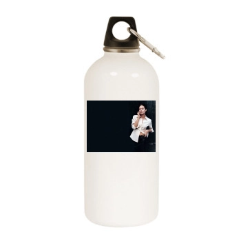 Angelina Jolie White Water Bottle With Carabiner