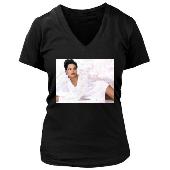 Angelina Jolie Women's Deep V-Neck TShirt