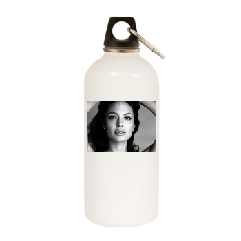 Angelina Jolie White Water Bottle With Carabiner