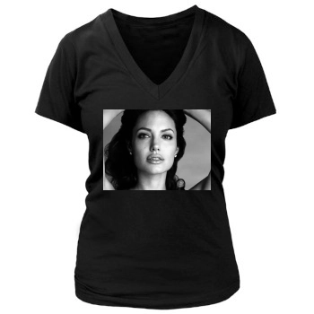 Angelina Jolie Women's Deep V-Neck TShirt