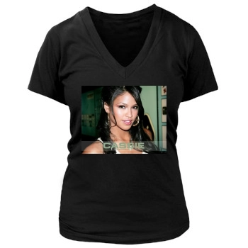 Cassie Ventura Women's Deep V-Neck TShirt