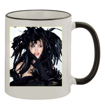 Angelina Jolie 11oz Colored Rim & Handle Mug