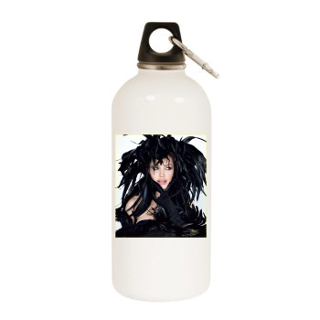 Angelina Jolie White Water Bottle With Carabiner