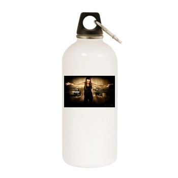 Angelina Jolie White Water Bottle With Carabiner