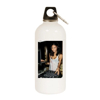 Chanel Iman White Water Bottle With Carabiner