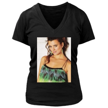 Cote De Pablo Women's Deep V-Neck TShirt